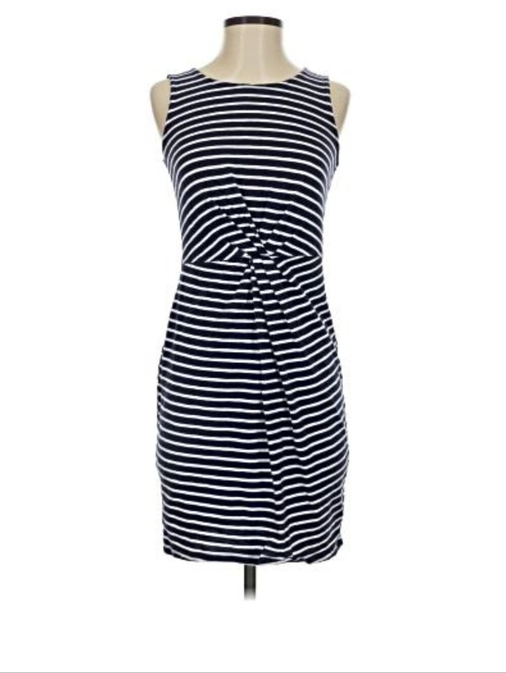 GAP Size Small Striped Knot-Front Sheath Dress - Navy/White